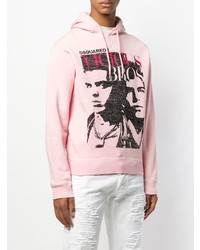 Sweat à capuche imprimé rose DSQUARED2