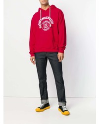 Sweat à capuche imprimé rouge et blanc JW Anderson