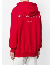 Sweat à capuche imprimé rouge Ih Nom Uh Nit