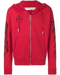 Sweat à capuche imprimé rouge Off-White