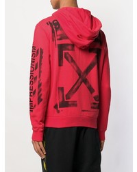 Sweat à capuche imprimé rouge Off-White