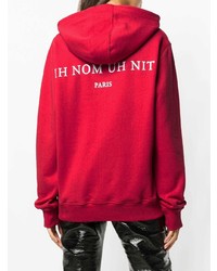 Sweat à capuche imprimé rouge Ih Nom Uh Nit