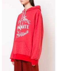 Sweat à capuche imprimé rouge Rodarte