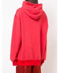 Sweat à capuche imprimé rouge Rodarte