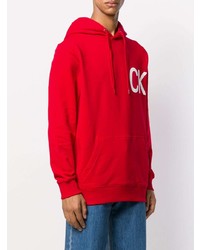 Sweat à capuche imprimé rouge Calvin Klein Jeans