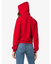 Sweat à capuche imprimé rouge Moschino