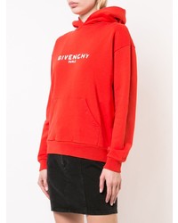 Sweat à capuche imprimé rouge Givenchy