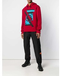 Sweat à capuche imprimé rouge Moncler