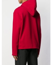 Sweat à capuche imprimé rouge Moncler