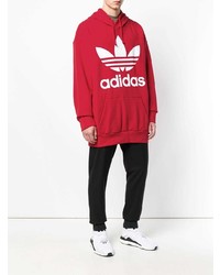 Sweat à capuche imprimé rouge adidas