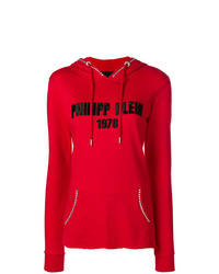 Sweat à capuche imprimé rouge Philipp Plein