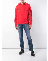 Sweat à capuche imprimé rouge Off-White