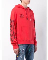 Sweat à capuche imprimé rouge Off-White