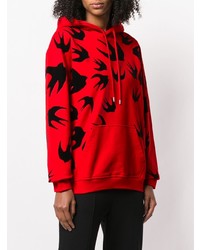 Sweat à capuche imprimé rouge McQ Alexander McQueen