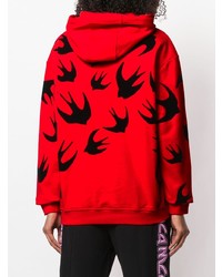 Sweat à capuche imprimé rouge McQ Alexander McQueen