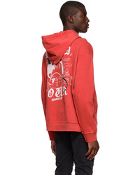 Sweat à capuche imprimé rouge Ksubi