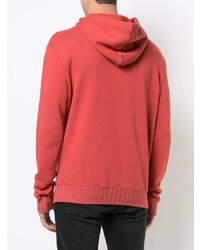 Sweat à capuche imprimé rouge Amiri