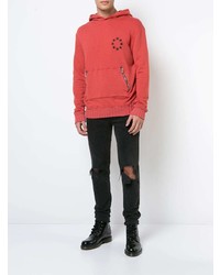 Sweat à capuche imprimé rouge Amiri