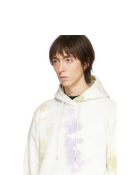 Sweat à capuche imprimé tie-dye blanc John Elliott