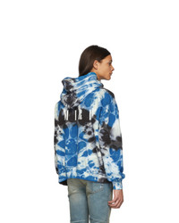 Sweat à capuche imprimé tie-dye bleu Amiri