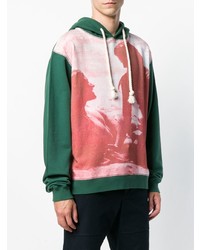 Sweat à capuche imprimé vert foncé JW Anderson