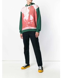 Sweat à capuche imprimé vert foncé JW Anderson