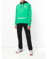 Sweat à capuche imprimé vert menthe Off-White