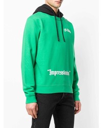 Sweat à capuche imprimé vert menthe Off-White