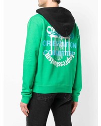 Sweat à capuche imprimé vert menthe Off-White