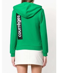 Sweat à capuche imprimé vert Courreges