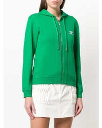 Sweat à capuche imprimé vert Courreges