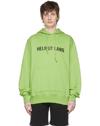 Sweat à capuche imprimé vert Helmut Lang