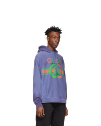 Sweat à capuche imprimé violet Gucci