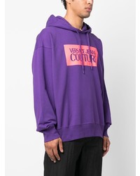 Sweat à capuche imprimé violet VERSACE JEANS COUTURE