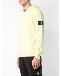 Sweat à capuche jaune Stone Island