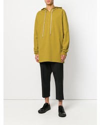 Sweat à capuche jaune Rick Owens