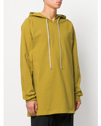 Sweat à capuche jaune Rick Owens