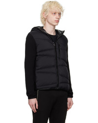 Sweat à capuche matelassé noir Moncler