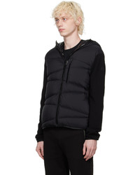 Sweat à capuche matelassé noir Moncler