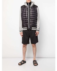 Sweat à capuche matelassé noir Moncler