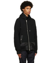 Sweat à capuche noir Sacai