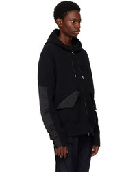 Sweat à capuche noir Sacai