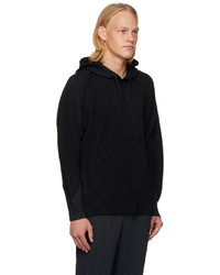 Sweat à capuche noir Homme Plissé Issey Miyake