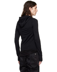 Sweat à capuche noir Rick Owens