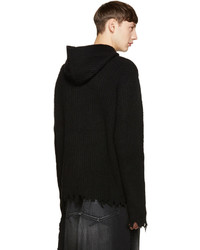 Sweat à capuche noir MSGM