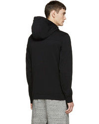 Sweat à capuche noir Helmut Lang