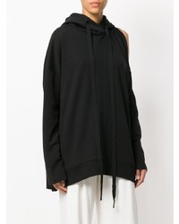 Sweat à capuche noir Ann Demeulemeester Blanche