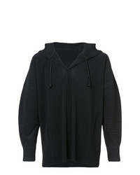 Sweat à capuche noir Homme Plissé Issey Miyake