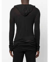 Sweat à capuche noir Rick Owens