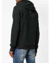 Sweat à capuche noir Philipp Plein